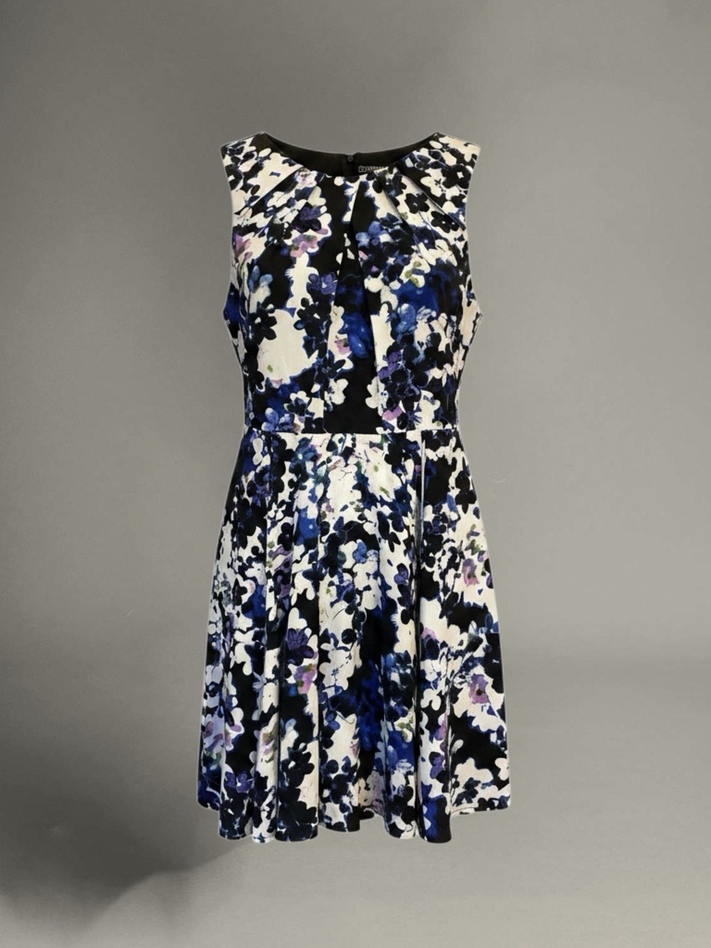 Express Black and Blue Floral Sleeveless Mini Dress